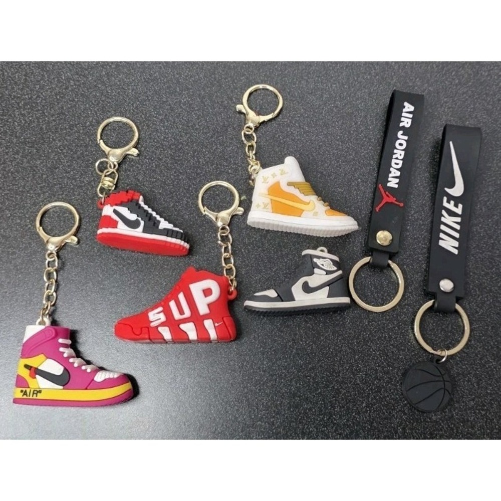 7pc MINI 3D‎ Sneaker Keychain Jordan Air Nike Shoe Charm Trinket